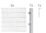 Doppelstabmattenzaun ALBERTS "Grundset", silberfarben, H:100cm, Stahl, Zaunelemente, Höhe: 80-200 cm, Gesamtlänge: 4-30 m, zum Einbetonieren
