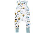 Babyschlafsack TUPTAM "Schlafsack mit Füßen Babyschlafsack mit Beinen Unwattiert" Gr. 80, blau (baustelle bagger traktor raupe light petrol gelb), Schlafsäcke, Baby, L: 86cm, Obermaterial: 100% Baumwolle CO., L:86cm