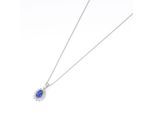 Kette mit Anhänger SMART JEWEL "farbiger Stein und Zirkonia Steine, Silber 925", blau, Halsketten, Damen, 45cm, Silber 925 (Sterlingsilber)