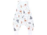 Babyschlafsack TUPTAM "Schlafsack mit Füßen Babyschlafsack mit Beinen Unwattiert" Gr. 104, beige (reh hase bär waschbär grau beige), Schlafsäcke, Baby, L: 110cm, Obermaterial: 100% Baumwolle CO., L:110cm