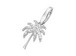 Charm Blume "Palme mit Zirkonia, Silber 925", weiß, GIORGIO MARTELLO MILANO, Charms, Damen, Silber 925 (Sterlingsilber)