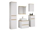 Waschtisch VCM "6 tlg. Badmöbel-Set mit Waschbecken Cosila-A 60 cm", weiß, B:140cm T:51cm, Waschtische, Waschtisch