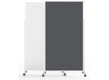 Magnetoplan mobile Moderationstafel VarioPin White, Hoch-/Querformat, 2-seitig nutzbar, magnethaftend, B 1000 x H 1800 mm, Stahl/Filz/Alu, weiß/grau/weiß