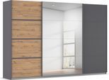 Kleiderschrank OTTO HOME "Mehrzweckschrank Aktenschrank Möbel Mietswohnung Schlafzimmer AVOLA", grau (graumetallic, eiche artisan, leisten graumetallic), B:315cm H:229cm T:62cm, Holzwerkstoff, Schränke, Kleiderschrank, mit eleganten Zierleisten in Chrom, Schwarz oder Weiß MADE IN GERMANY
