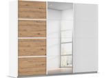 Kleiderschrank OTTO HOME "Mehrzweckschrank Aktenschrank Möbel Mietswohnung Schlafzimmer AVOLA", weiß (alpinweiß, eiche artisan, leisten weiß), B:271cm H:229cm T:62cm, Holzwerkstoff, Schränke, Kleiderschrank, mit eleganten Zierleisten in Chrom, Schwarz oder Weiß MADE IN GERMANY