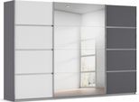 Kleiderschrank OTTO HOME "Mehrzweckschrank Aktenschrank Möbel Mietswohnung Schlafzimmer AVOLA", grau (graumetallic, alpinweiß, leisten chrom), B:315cm H:229cm T:62cm, Holzwerkstoff, Schränke, Kleiderschrank, mit eleganten Zierleisten in Chrom, Schwarz oder Weiß MADE IN GERMANY