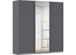 Kleiderschrank OTTO HOME "Mehrzweckschrank Aktenschrank Möbel Mietswohnung Schlafzimmer AVOLA", grau (graumetallic, leisten graumetallic), B:203cm H:210cm T:62cm, Holzwerkstoff, Schränke, Kleiderschrank, mit eleganten Zierleisten in Chrom, Schwarz oder Weiß MADE IN GERMANY