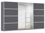 Kleiderschrank OTTO HOME "Mehrzweckschrank Aktenschrank Möbel Mietswohnung Schlafzimmer AVOLA", grau (graumetallic, leisten weiß), B:360cm H:229cm T:62cm, Holzwerkstoff, Schränke, Kleiderschrank, mit eleganten Zierleisten in Chrom, Schwarz oder Weiß MADE IN GERMANY
