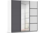 Kleiderschrank OTTO HOME "Mehrzweckschrank Aktenschrank Möbel Mietswohnung Schlafzimmer AVOLA", weiß (alpinweiß, graumetallic, leisten graumetallic), B:203cm H:229cm T:62cm, Holzwerkstoff, Schränke, Kleiderschrank, mit eleganten Zierleisten in Chrom, Schwarz oder Weiß MADE IN GERMANY