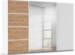 Kleiderschrank OTTO HOME "Mehrzweckschrank Aktenschrank Möbel Mietswohnung Schlafzimmer AVOLA", weiß (alpinweiß, eiche artisan, leisten weiß), B:315cm H:229cm T:62cm, Holzwerkstoff, Schränke, Kleiderschrank, mit eleganten Zierleisten in Chrom, Schwarz oder Weiß MADE IN GERMANY