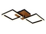 GLOBO LIGHTING Deckenleuchte "KERRY", schwarz (schwarz matt), 1, H: 7cm, 1 Stk., Leuchten, Deckenleuchte Schwarz/Holz, Opal, LED 18W, Deckenleuchte