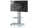 Wohnzimmertisch VCM "TV Standfuß Ständer Rack Alu Glas Rollen Blino ZW", grün (mattglas), B:60cm T:44cm, Regale, Wohnzimmertisch