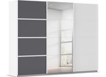 Kleiderschrank OTTO HOME "Mehrzweckschrank Aktenschrank Möbel Mietswohnung Schlafzimmer AVOLA", weiß (alpinweiß, graumetallic, leisten weiß), B:271cm H:210cm T:62cm, Holzwerkstoff, Schränke, Kleiderschrank, mit eleganten Zierleisten in Chrom, Schwarz oder Weiß MADE IN GERMANY