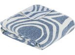 Wohndecke IBENA "Asmara", blau, B:150cm L:200cm, Baumwolle, Polyacryl, Polyester, Wohndecken, Wohndecke, im organischen Design