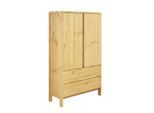Wäscheschrank OTTO HOME "Luven", beige (natur), B:81cm H:137cm T:34cm, Massivholz, Schränke, Wäscheschrank, aus massiver Kiefer, Höhe 137 cm, mit 2 Schubladen und 2 Türen