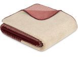Wohndecke BUGATTI "Wohndecke bugatti", beige (burgundy, beere), B:150cm L:200cm, Baumwolle, Polyacryl, Polyester, Wohndecken, Wohndecke, mit modernem Patchwork-Design