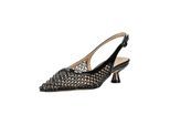 Slingpumps ALMA EN PENA "ALMA EN PENA Pumps Lederimitat/Textil", Damen, Gr. 38, schwarz, Lederimitat, Textil, Schuhe Slingpumps
