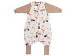 Babyschlafsack SCHLUMMERSACK "Schlafsack mit Füßen 2.5 Tog", Baby, Gr. L: 100cm, beige (bergtiere), Obermaterial: 100% Baumwolle CO., Schlafsäcke