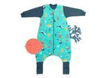 Babyschlafsack SCHLUMMERSACK "Schlafsack mit Füßen 2.5 Tog", Baby, Gr. L: 130cm, blau (meerestiere), Obermaterial: 100% Baumwolle CO., Schlafsäcke