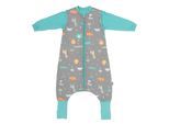 Babyschlafsack SCHLUMMERSACK "Schlafsack mit Füßen 1.0 Tog", Baby, Gr. L: 110cm, grau (safari), Obermaterial: 100% Baumwolle CO., Schlafsäcke