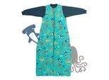 Babyschlafsack SCHLUMMERSACK "Schlafsack ohne Füßen 1.0 Tog", Baby, Gr. L: 110cm, blau (meerestiere), Obermaterial: 100% Baumwolle CO., Schlafsäcke