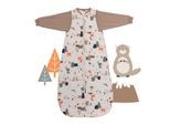 Babyschlafsack SCHLUMMERSACK "Schlafsack ohne Füßen 1.0 Tog", Baby, Gr. L: 110cm, beige (bergtiere), Obermaterial: 100% Baumwolle CO., Schlafsäcke