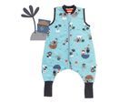 Babyschlafsack SCHLUMMERSACK "Schlafsack mit Füßen 1.0 Tog" Gr. 60, blau (pirat), Schlafsäcke, Baby, L: 60cm, Obermaterial: 100% Baumwolle CO., L:60cm