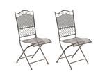 CLP 2er Set Gartenstühle klappbar Kiran, romantische Metallstühle aus Eisen im Jugendstil, ideal für Terrasse, Balkon und Garten