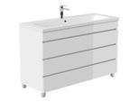 Stand Badmöbel Fellini 120 SoftClose eiche gold mit drei grifflosen Schubladen