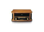 Lenco Holz-Retro-Plattenspieler mit Bluetooth® AM/FM-Radio USB-Codierung CD-Player Kassettenspieler und eingebauten Lautsprechern