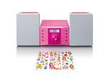 Lenco Micro Set mit CD FM Radio AUX-IN Aufkleber Pink