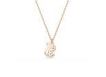 Kette mit Anhänger SWAROVSKI "Schmuck Geschenk Swan Halskette", rosa (roségoldfarben, kristallweiß), Halsketten, Damen, Metall, mit Swarovski Kristall, Zirkonia (synth.)