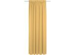 Vorhang ADAM "Uni Collection, Made in Germany", gelb, B:142cm H:305cm, Baumwolle (Bio-Baumwolle), Gardinen, Blickdichter aus 100% Bio-Baumwolle, Vorhang nach Wunschmaß