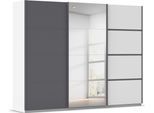 Kleiderschrank OTTO HOME "Mehrzweckschrank Aktenschrank Möbel Mietswohnung Schlafzimmer AVOLA", weiß (alpinweiß, graumetallic, leisten graumetallic), B:271cm H:210cm T:62cm, Holzwerkstoff, Schränke, Kleiderschrank, mit eleganten Zierleisten in Chrom, Schwarz oder Weiß MADE IN GERMANY