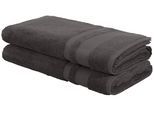 Saunatuch OTTO HOME "Vanessa, 2 Saunatücher, 80x200cm, in Standard- und Premium-Qualität", grau (anthrazit), B:80cm L:200cm, Walkfrottee, Obermaterial: 100% Baumwolle, Handtücher, Handtücher mit Bordüre, 100% Baumwolle, einfarbig, weich