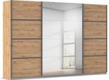 Kleiderschrank OTTO HOME "Mehrzweckschrank Aktenschrank Möbel Mietswohnung Schlafzimmer AVOLA", beige (eiche artisan, leisten graumetallic), B:315cm H:229cm T:62cm, Holzwerkstoff, Schränke, Kleiderschrank, mit eleganten Zierleisten in Chrom, Schwarz oder Weiß MADE IN GERMANY