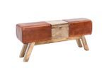 Mid.you , Braun , Leder , Echtleder , Ziegenleder , Mangoholz , massiv , abwischbar ,