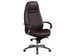 Mid.you , Braun , Metall , Echtleder, Kombination Echtleder/Lederlook , Rindleder , 68x130x68 cm , Wippfunktion, Wippmechanik mit Härtegradeinstellung, Sitzfläche 360° drehbar, inklusive Armlehnen , Büromöbel, Bürostühle, Chefsessel
