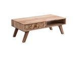 Mid.you , Akaziefarben , Holz , Akazie , massiv , 1 Schublade(n) Schubladen , rechteckig , 50x35x95 cm , Stauraum, offenes Fach, einfacher Aufbau , Wohnzimmer, Wohnzimmertische, Couchtische, Couchtische Holz