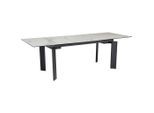 Mid.you , Weiß , Metall , Marmoroptik , rechteckig , 95x77x180 cm , ausziehbar , Esszimmer, Esszimmertische, Esstische, Esstische eckig