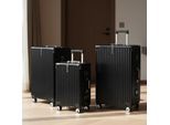 Zwarte hardshell koffer Dubbele 4-wiel ABS bagage Cabinekoffers