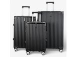 Zwarte hardshell koffer Dubbele 4-wiel ABS bagage Cabinekoffers