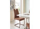 Freischwinger HELA "FLORENZ", braun (copper, copper, copper), B:43cm H:97,5cm T:61cm, Metall, Polyester, Stoff, Stühle, Freischwinger, Rundrohrgestell Matching Colour, gepolstert, mit Griff