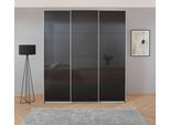 Kleiderschrank OTTO HOME "Mehrzweckschrank Aktenschrank Möbel Mietswohnung Schlafzimmer KOLUNA", graumetallic, hochglanz effektgrau, B:203cm H:210cm T:62cm, Holzwerkstoff, Schränke, Kleiderschrank, Breiten 203/271/315/360cm Höhen 210/229 Hochglanzfront MADE IN GERMANY