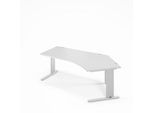Schäfer Shop Pure Winkelschreibtisch PLANOVA BASIC, 135° Winkel rechts, C-Fuß, B 2165 x T 800/800 x H 717 mm, weiß/weißalu + Kabelkanal