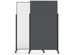Magnetoplan mobile Moderationstafel VarioPin Black, Hoch-/Querformat, 2-seitig nutzbar, magnethaftend, B 1000 x H 1800 mm, Stahl/Filz/Alu, weiß/grau/schwarz