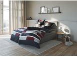 Bettwäsche OTTO HOME "Etienne in Gr. 135x200 oder 155x220 cm", rot (anthrazit, rot), B/L: 135cm x 200cm, 1 Stk., 1 Stk., Linon, B/L: 80cm x 80cm, 2 Stk., Linon, Obermaterial: 100% Baumwolle, Bettwäsche, Bettwäsche, Bettwäsche aus Baumwolle mit Streifen, Marke H.I.S by OTTO home