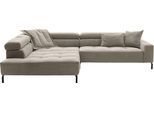 Ecksofa HOME AFFAIRE "Claya, 311 cm breit, L-Form, inkl. Kopfteilverstellung", beige (sand), B:311cm H:71cm T:219cm, 95% Polyester, 5% Nylon, Sofas, Ecksofa, mit elektrischem Sitzvorzug im Hauptelement