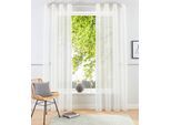 Gardine OTTO HOME "XANA mit Ösen, Kräuselband oder Schlaufen" Gr. 2, beige (creme), B:145cm H:175cm, Voile, Polyester, Gardinen, Gardine, Bestseller, einfarbig, 1 bzw. 2er Set, pflegeleicht, Bestseller
