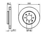 BOSCH Bremsscheibe 0986479226 belüftet 260mm 23mm für HONDA